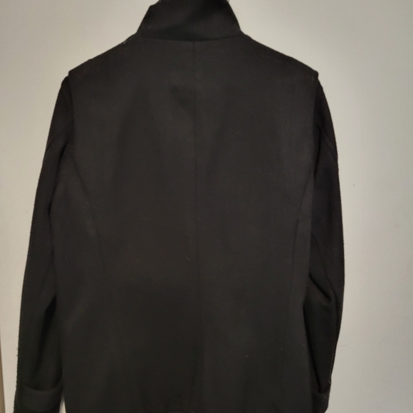 Men's wool black coat - Picture 2 of 3